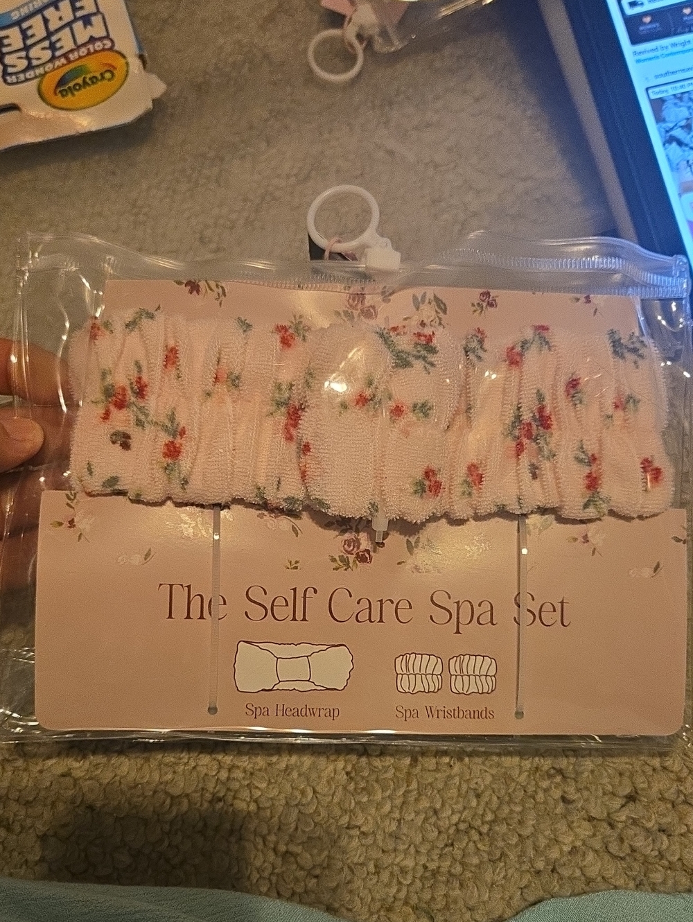 wild fable Pink Floral Spa Headwrap & Wristbands Set 859